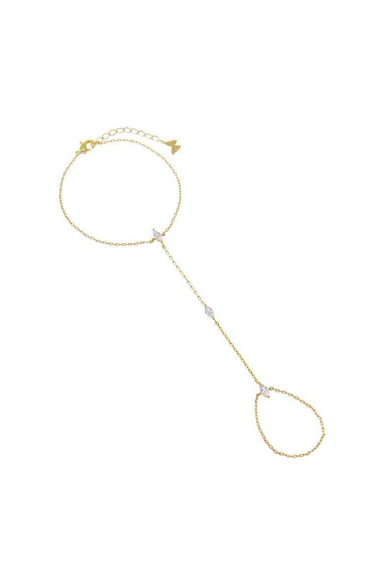 BY ADINA EDEN Multi CZ Marquise Hand Chain Bracelet, Main, color, Gold