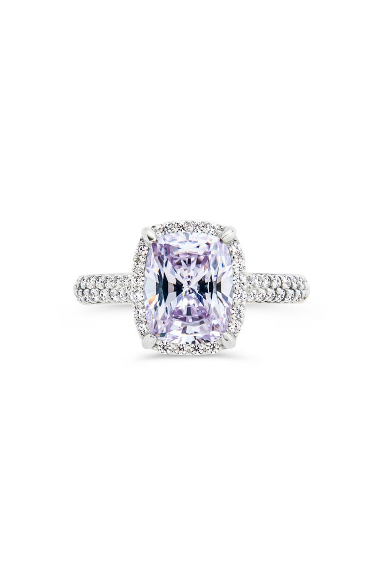 Radiant Cut Cubic Zirconia Ring, Alternate, color, SILVER