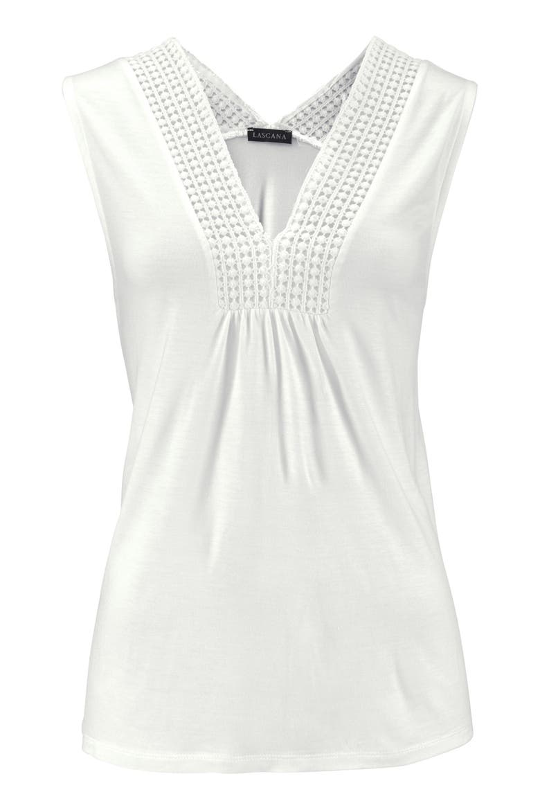 Crochet Insert Tank Top, Alternate, color, White