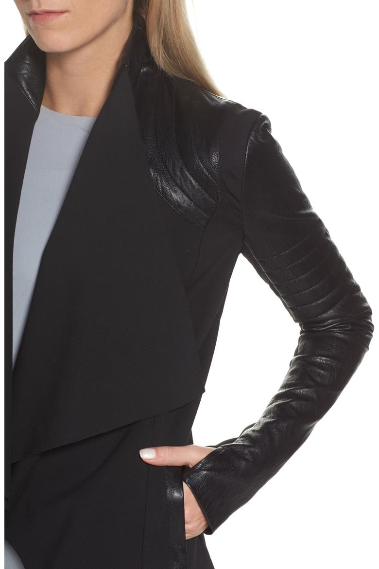 Drape Front Jacket, Alternate, color, BLACK