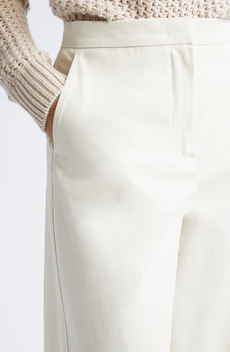 Max Mara Dentice Stretch Cotton Twill Pants, Alternate, color, Ivory
