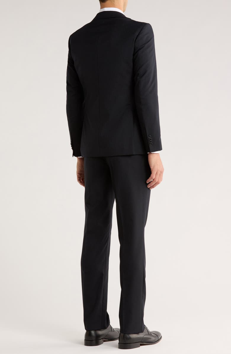 John Varvatos Star USA Screen Weave Wool Blend Suit, Alternate, color, Black