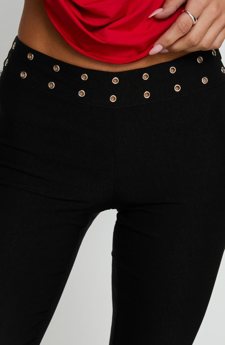 Princess Polly Yevina Grommet Waist Low Rise Flare Pants, Alternate, color, 