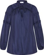 City Chic Ruffle Puff Sleeve<br />Peasant Blouse