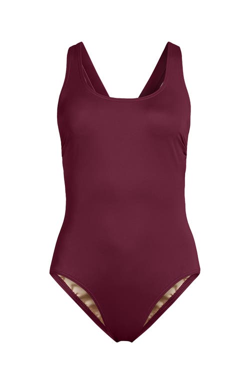 Lands' End Plus Size Tugless X-back One Piece Swimsuit In Purple
