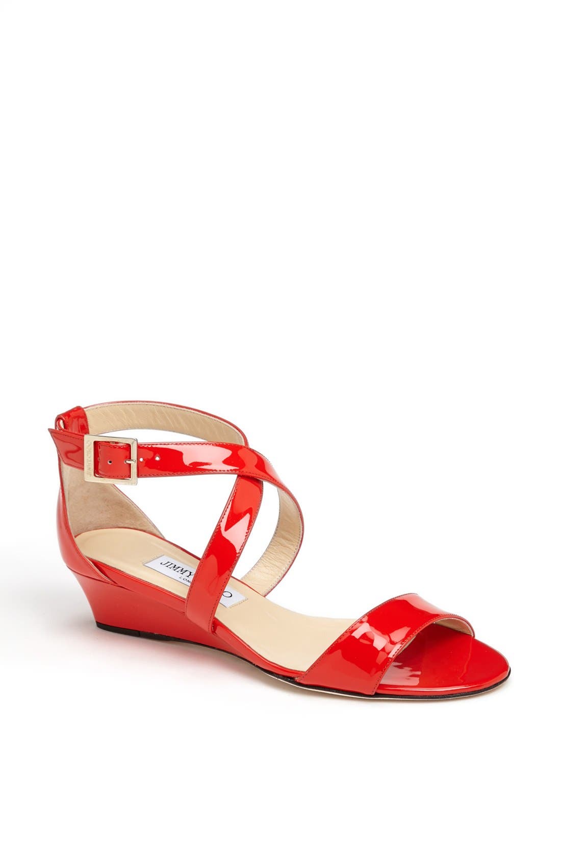 'Chiara' Strap Wedge Sandal, Main, color, FLAME
