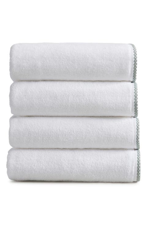 Border Stitch 4-Pack Cotton Bath Towels
