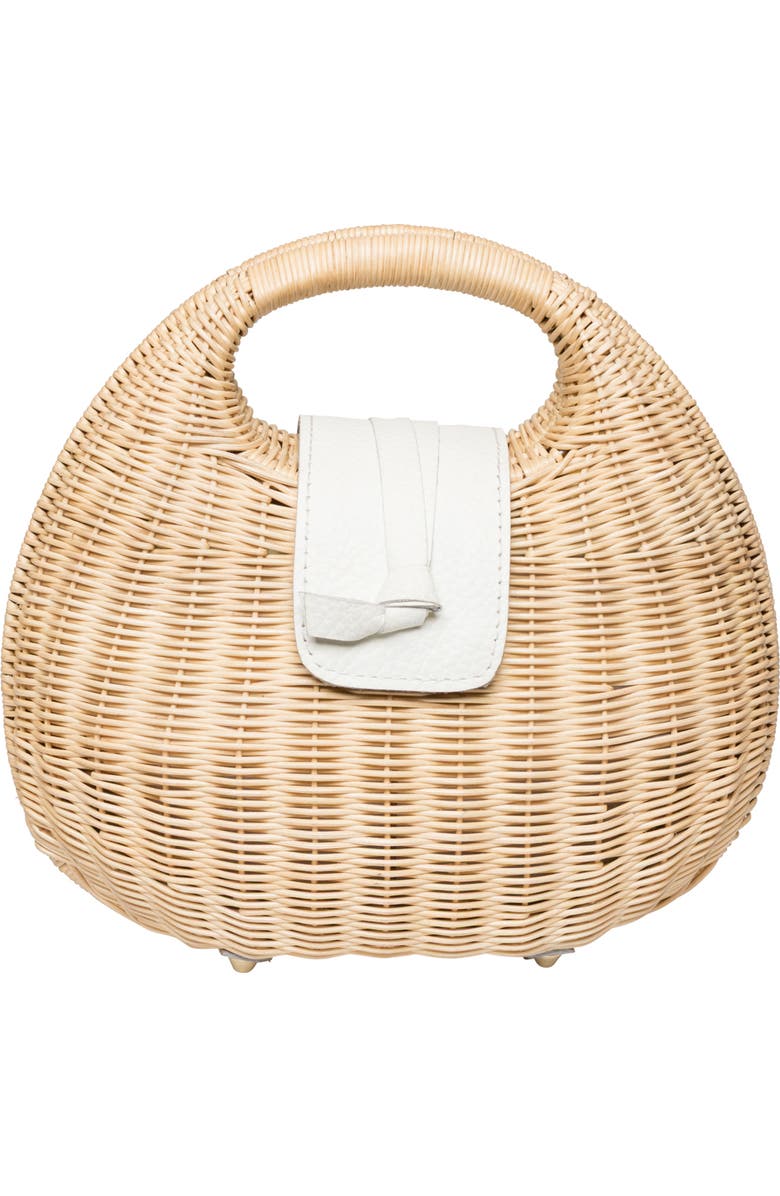 Rafe New York Isi Cut Out Handle Clutch, Main, color, Natural / White