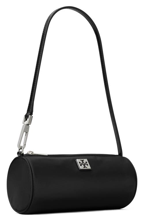 Tory Burch Virginia Nylon Cylindric Shoulder Bag In Black