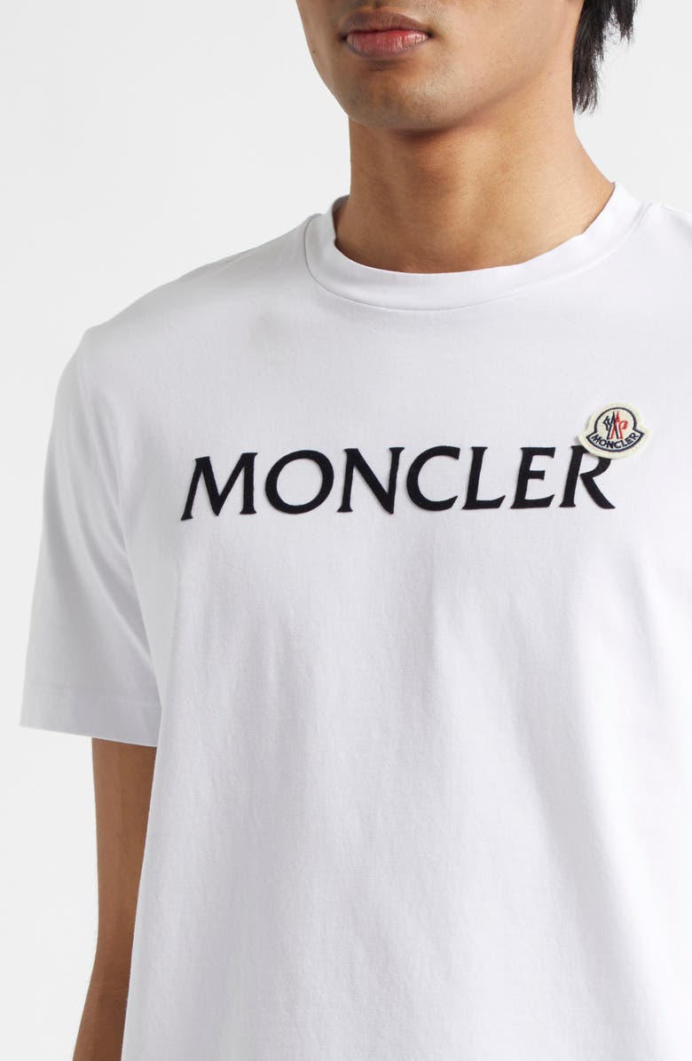 Moncler Logo Patch Graphic T-Shirt, Alternate, color, Brilliant White