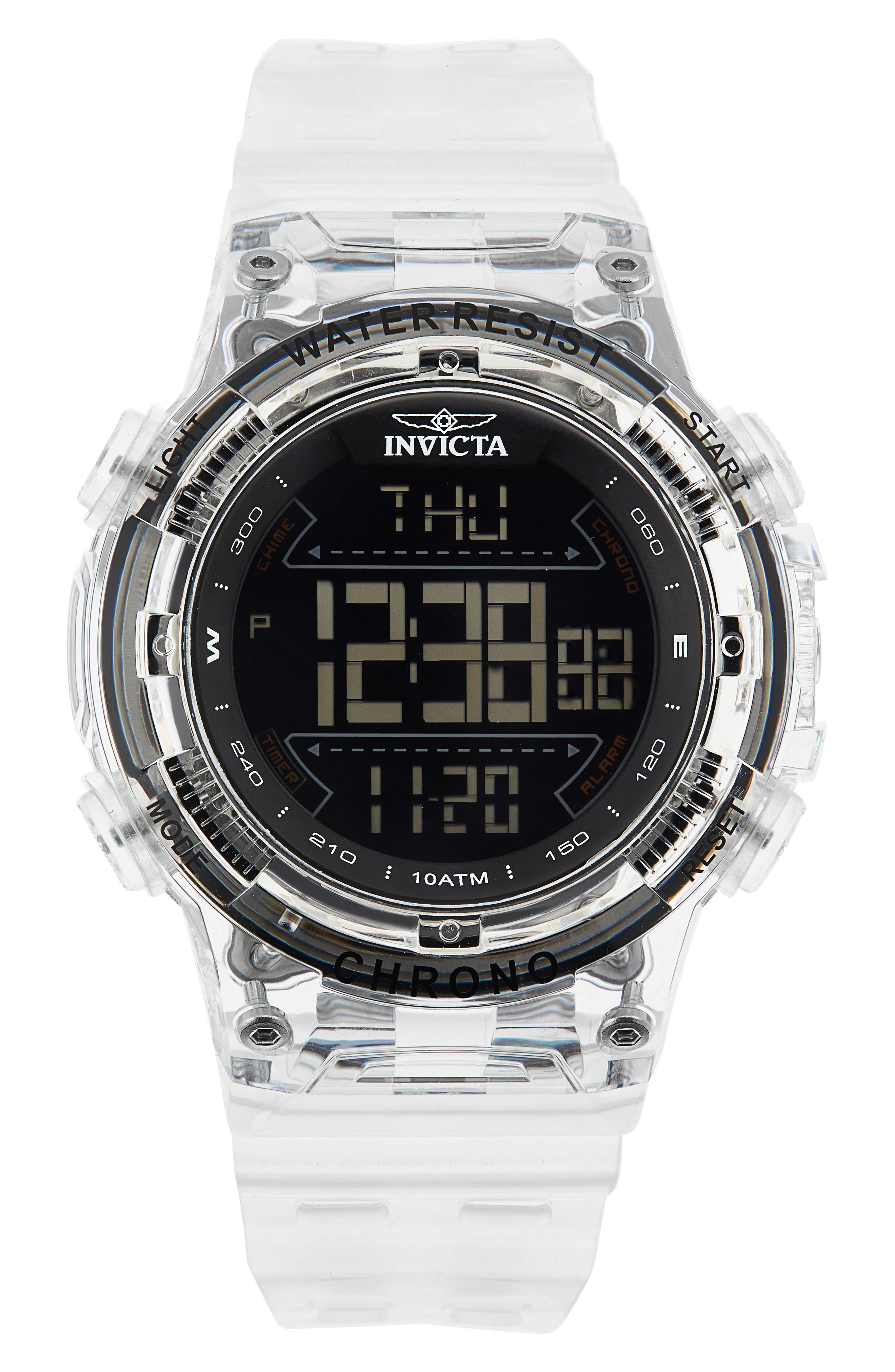INVICTA Racing Silicone Strap Watch, 52mm