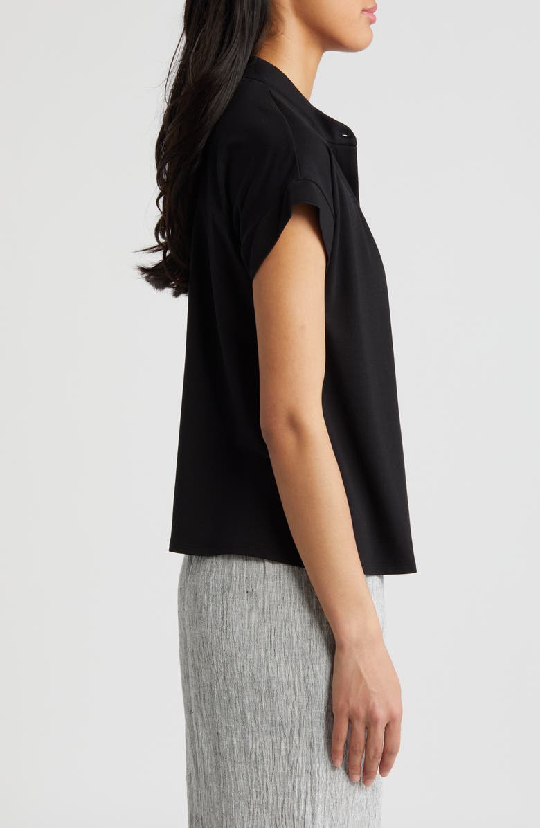 Eileen Fisher Cap Sleeve Top, Alternate, color, Black