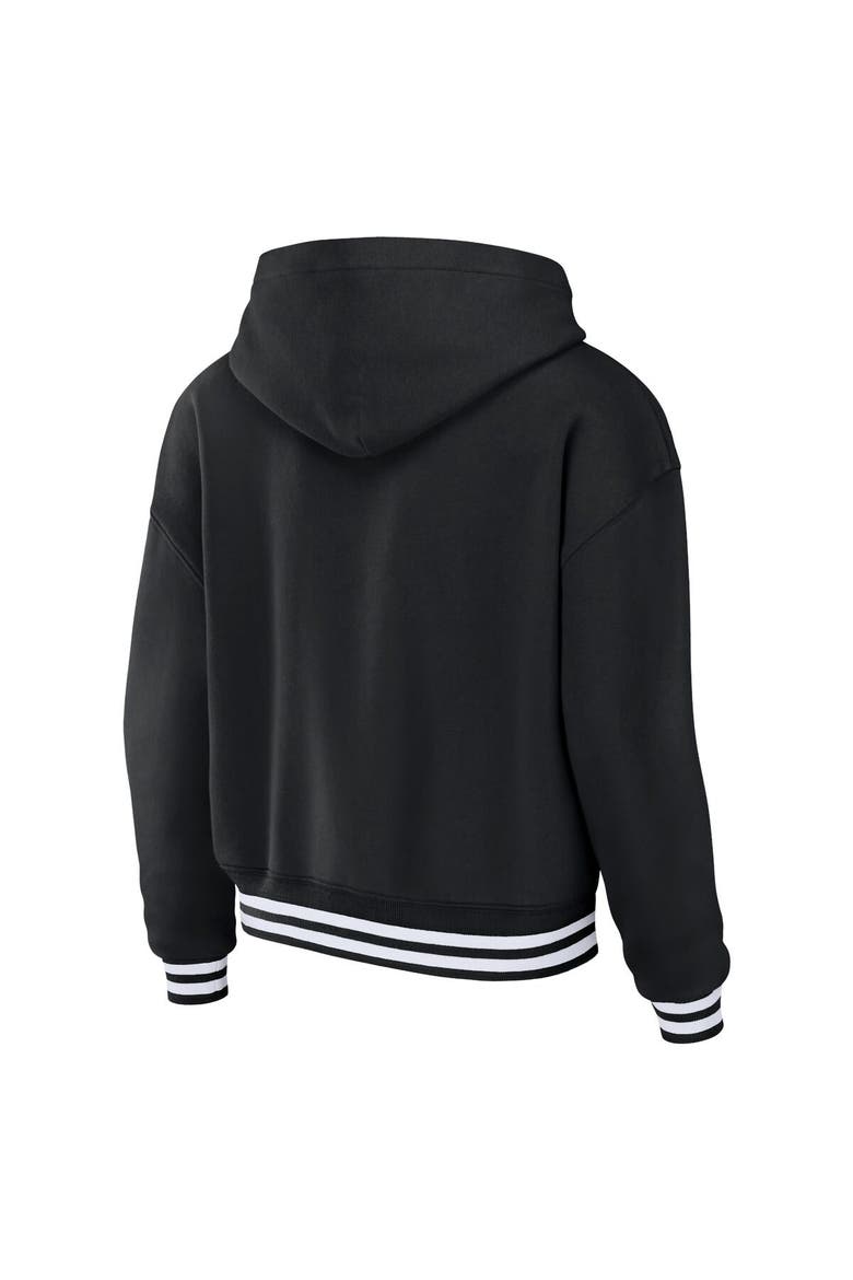Women's WEAR by Erin Andrews Black Philadelphia Eagles Lace-Up Pullover Hoodie, Alternate, color, Black