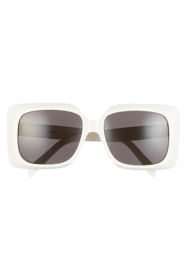 60mm International Fit Square Sunglasses, Alternate, color, WHITE/ SMOKE