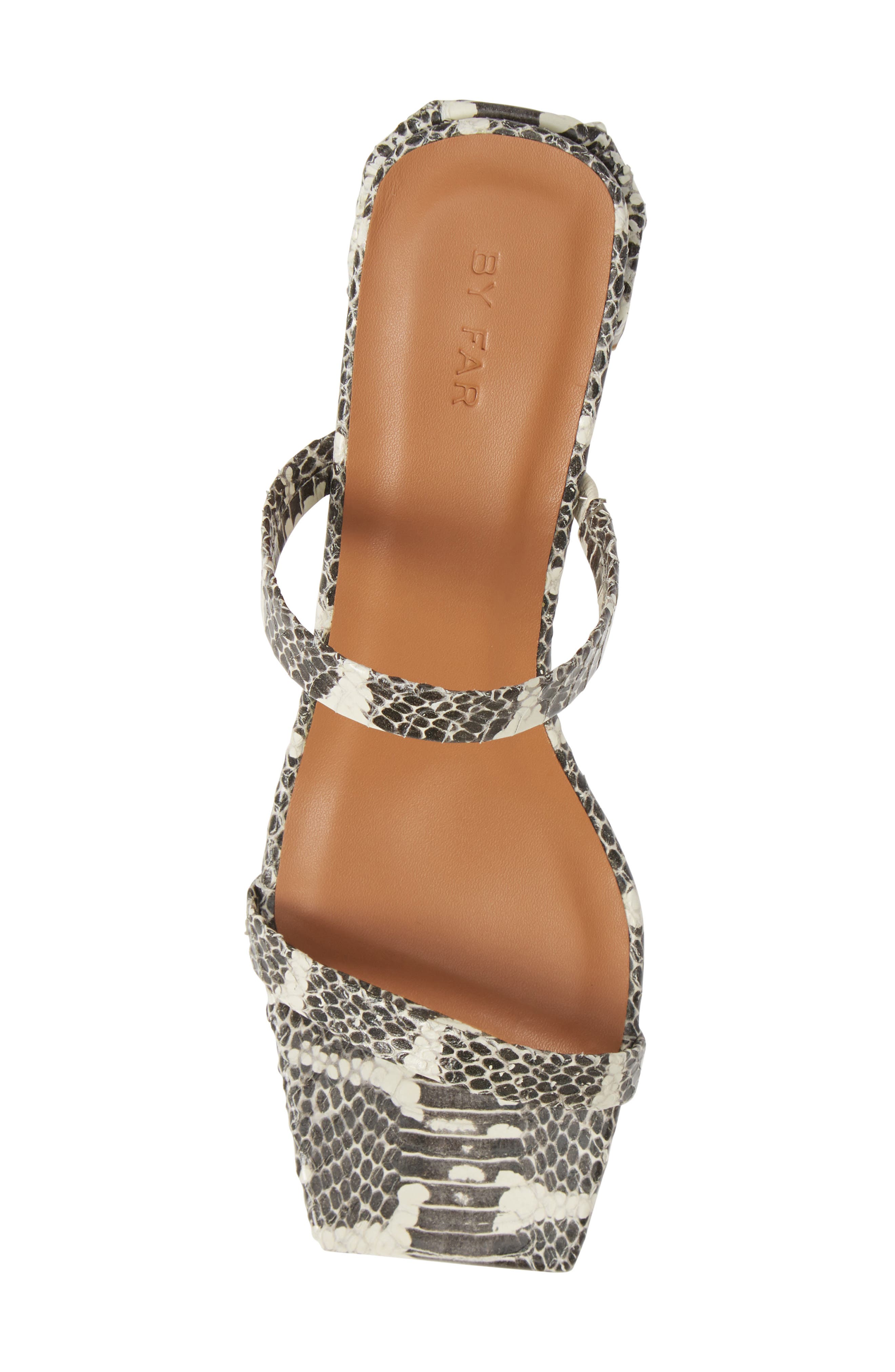 By Far Tanya Snake Embossed Strappy Square Toe Sandal, Alternate, color, 