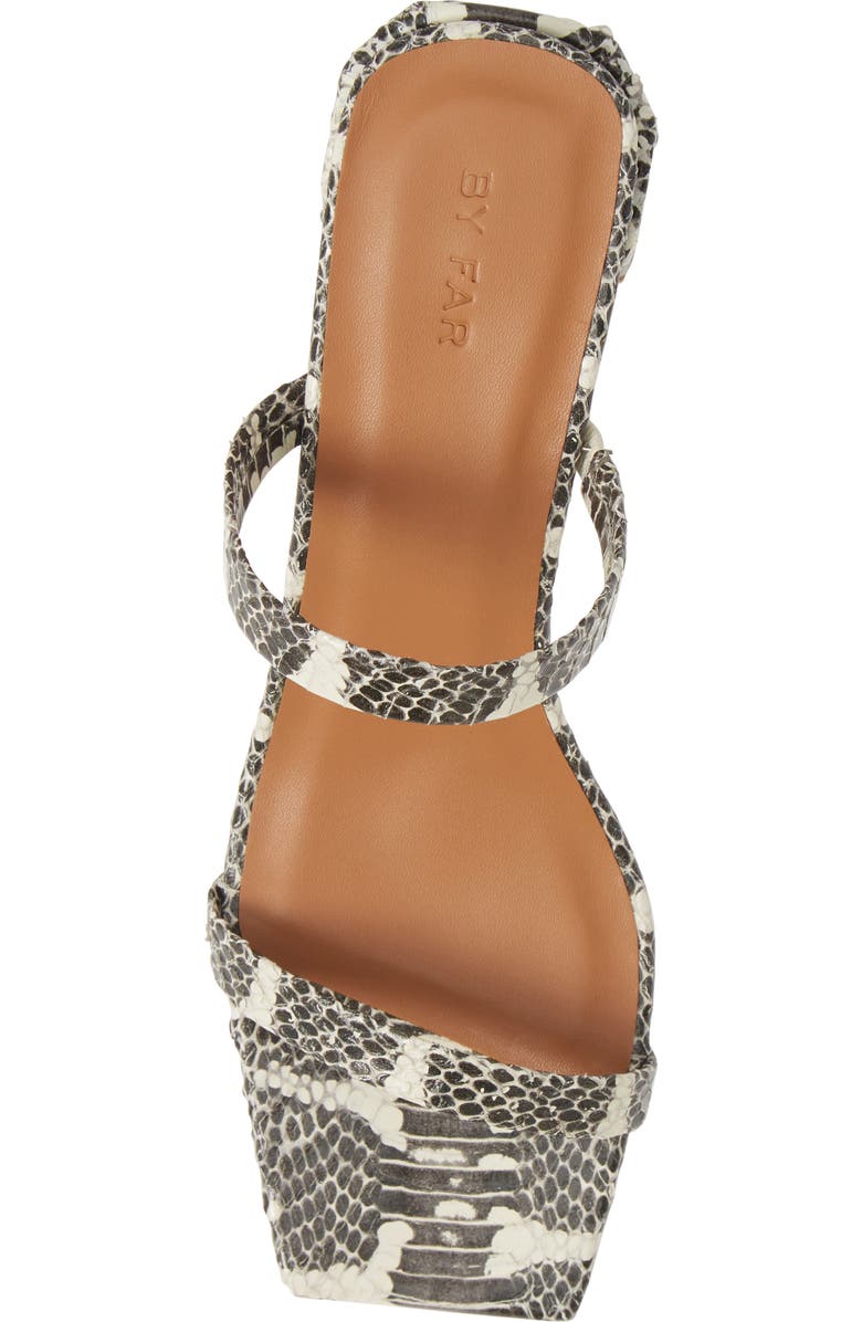 By Far Tanya Snake Embossed Strappy Square Toe Sandal, Alternate, color,