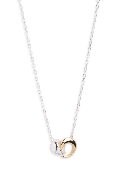Argento Vivo Sterling Silver Two Tone Interlock Necklace In Silver