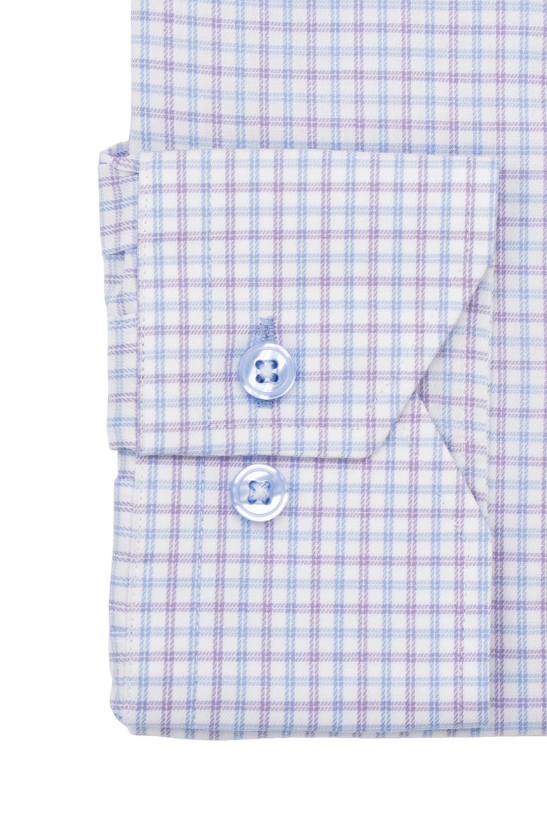 Lorenzo Uomo Trim Fit Large Grid Dress Shirt, Alternate, color, Purple
