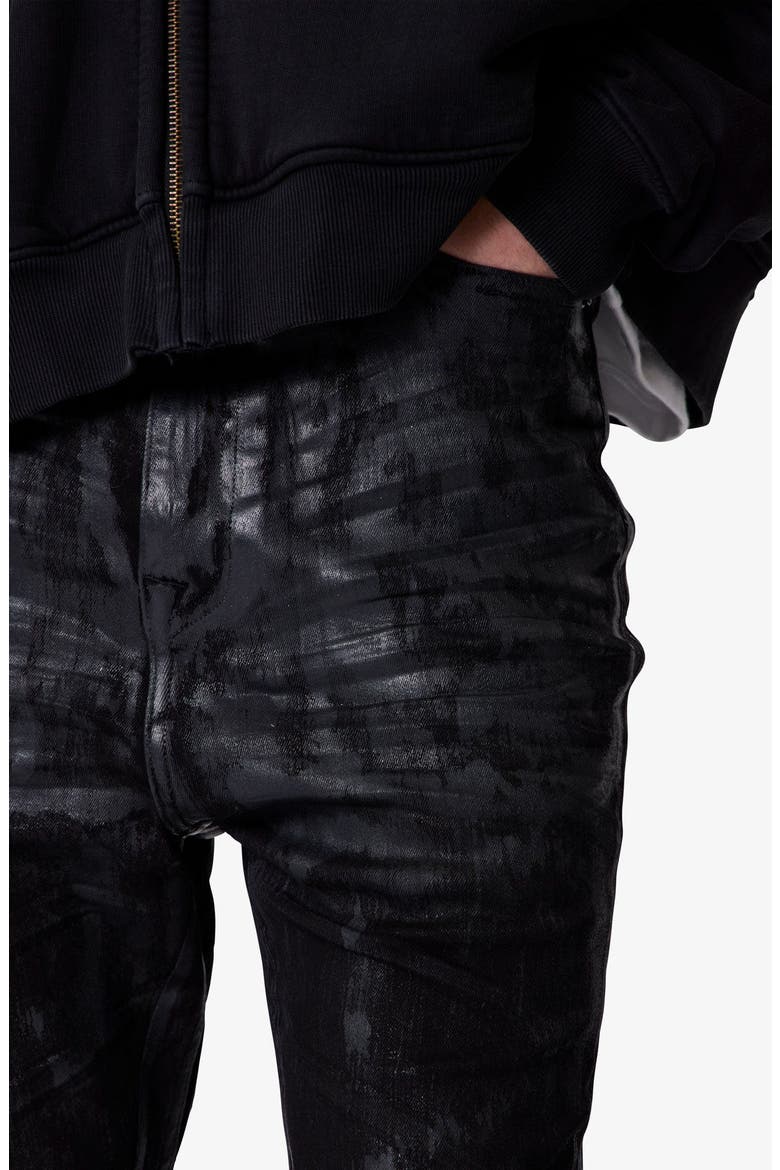 Super Stacked Hem Jeans, Alternate, color, WAXED BLACK