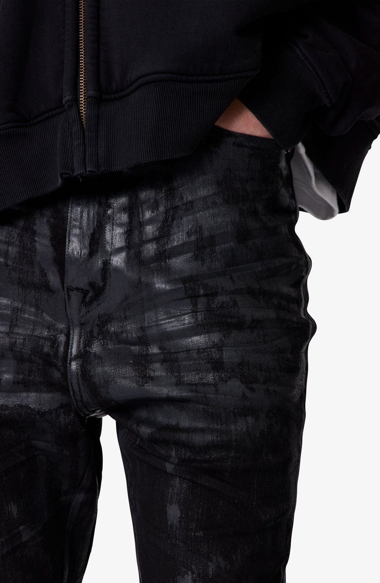 mnml Super Stacked Hem Jeans, Alternate, color, Waxed Black