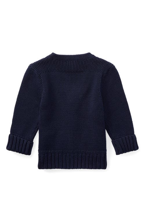 Polo Ralph Lauren Baby Boys Combed Cotton V-neck Cardigan In Navy