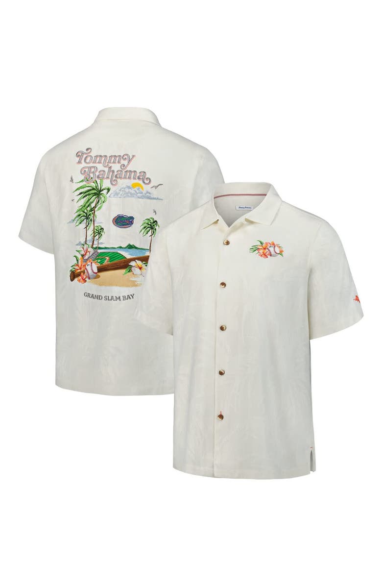 Tommy Bahama Men's Tommy Bahama White Florida Gators Grand Slam Bay Camp Button-Up Shirt, Main, color, White