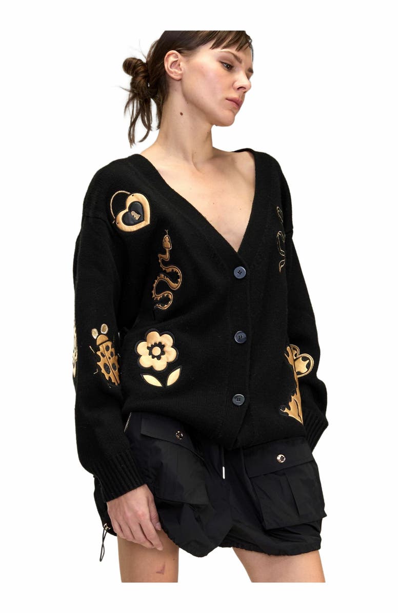 Cynthia Rowley Playful Patchwork Cardigan, Alternate, color, 