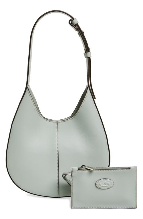 Tod's Mini Di Leather Hobo Bag In Cromo Chiaro