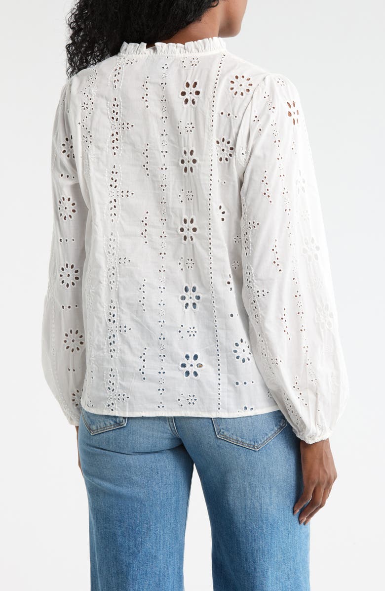 Forgotten Grace Eyelet Embroidered Button-Up Shirt, Alternate, color, White