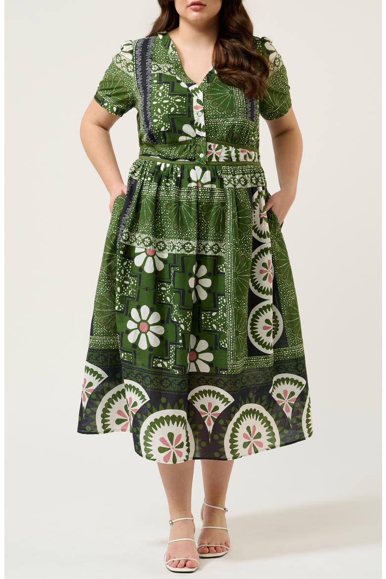 Ethereal Print Maxi Dress, Main, color, GREEN TILE