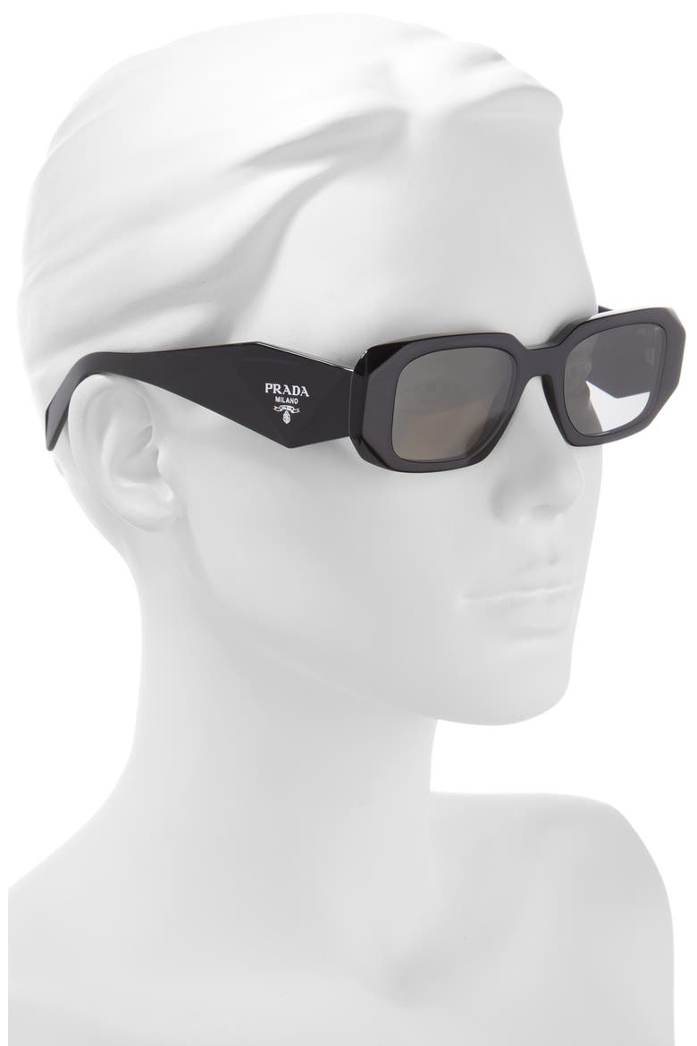 49mm Small Rectangular Sunglasses, Alternate, color, GREY MIRROR