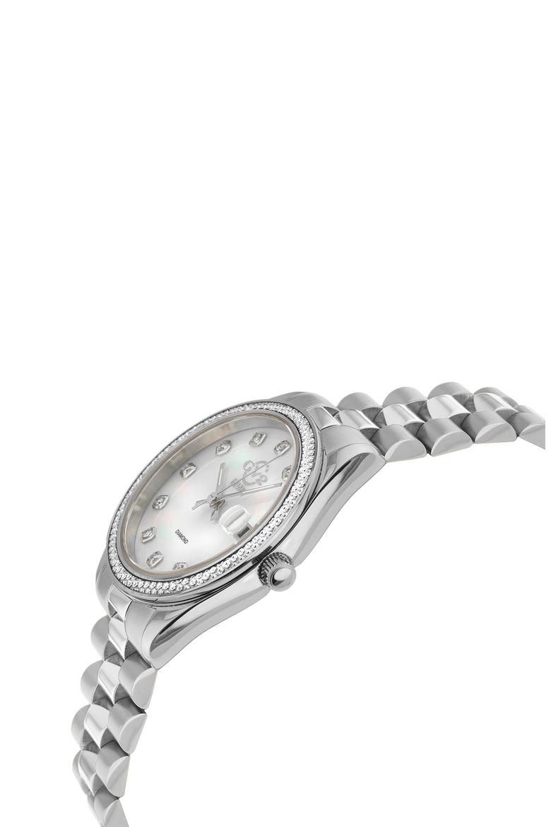 Turin Swiss Diamond Stainless Steel Bracelet Watch, 32mm - 0.15ct., Alternate, color, SILVER