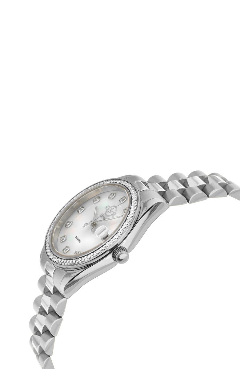 GV2 Turin Swiss Diamond Stainless Steel Bracelet Watch, 32mm - 0.15ct., Alternate, color, Silver