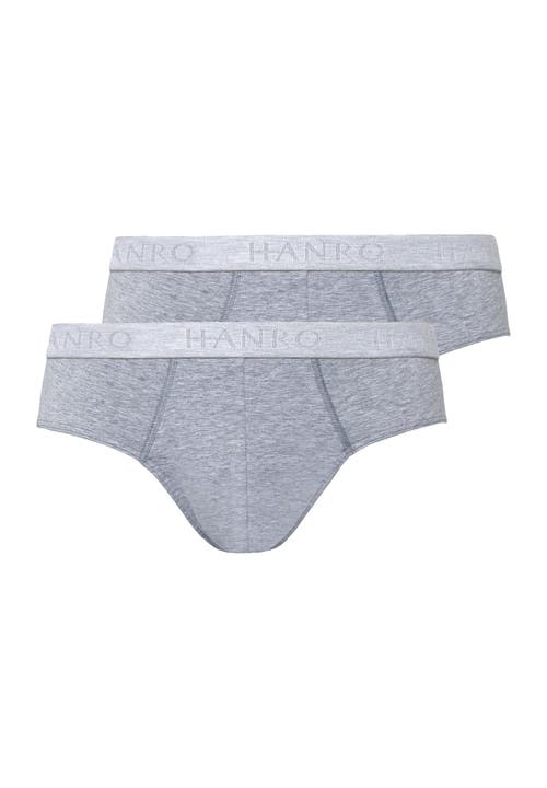 Hanro Cotton Essentials Brief 2pk In Light Melange