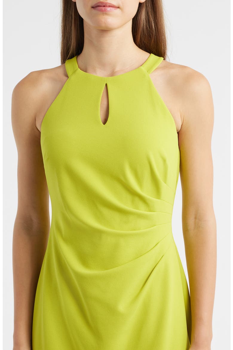 Side Pleat Asymmetric Dress, Alternate, color, CITRON ZEST