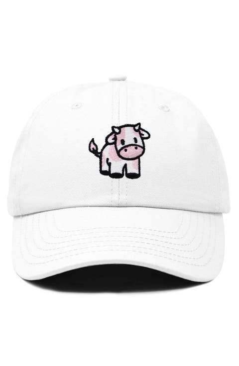 Strawberry Cow Embroidered Cap