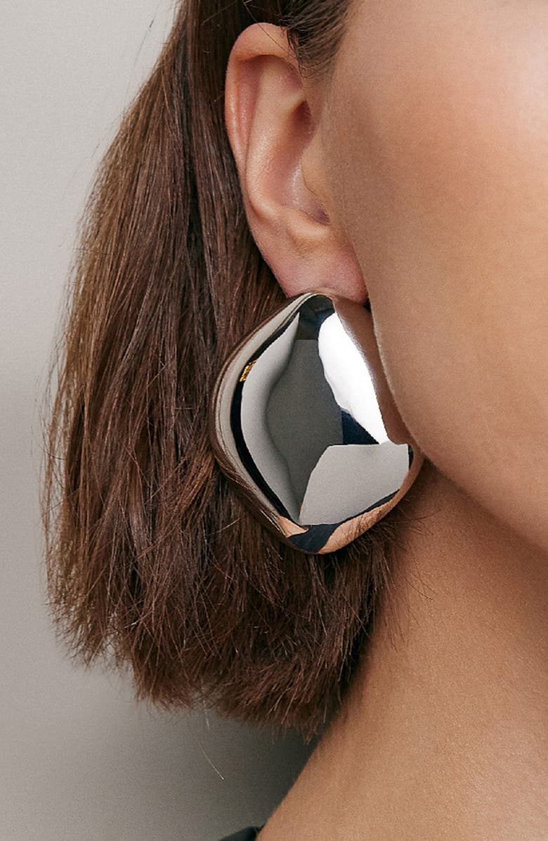Jennifer Fisher Puffy Cushion Earrings, Alternate, color, Silver