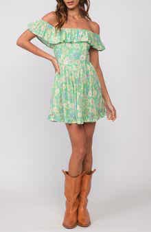 Floral Ruffle Off the Shoulder Minidress