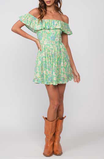 Floral Ruffle Off the Shoulder Minidress