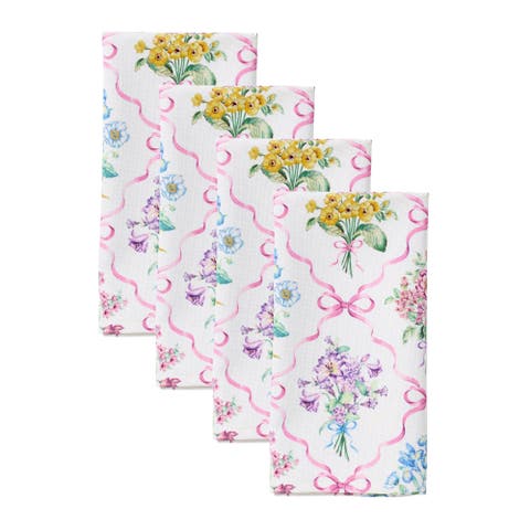 Bouquet Ribbon Napkins Set Of 4