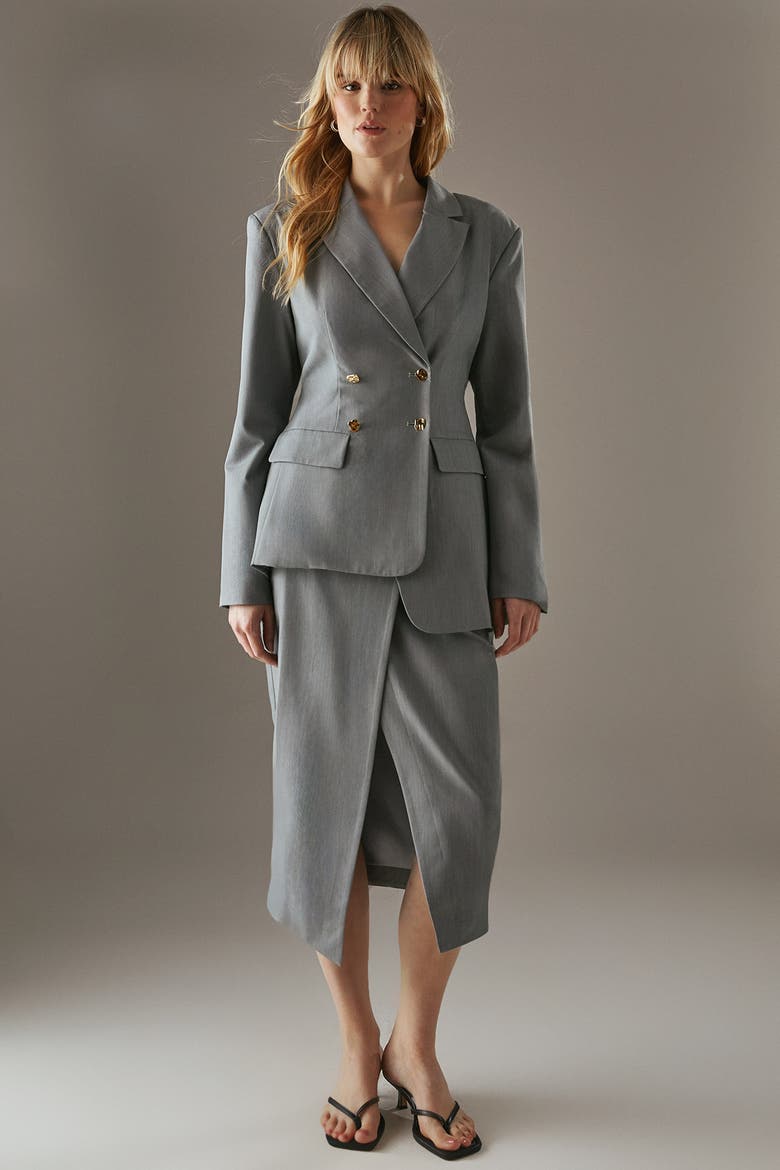Deconstructed Lace Up Blazer, Alternate, color, Dark Grey