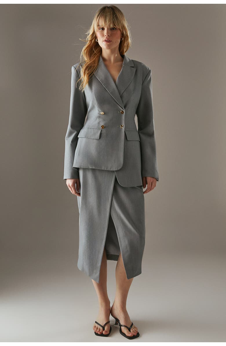 Warehouse Deconstructed Lace Up Blazer, Alternate, color, Dark Grey