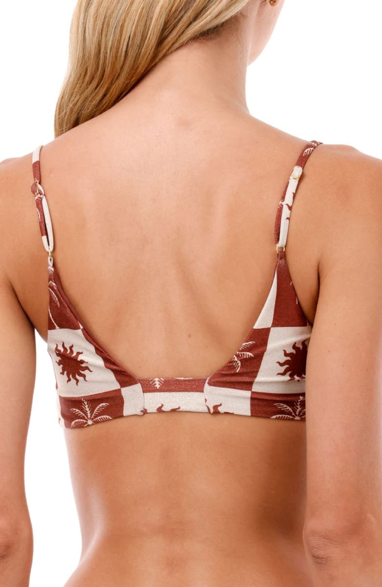 MALAI Sunrise Palm Halo Bikini Top, Alternate, color, Sunrise Palm