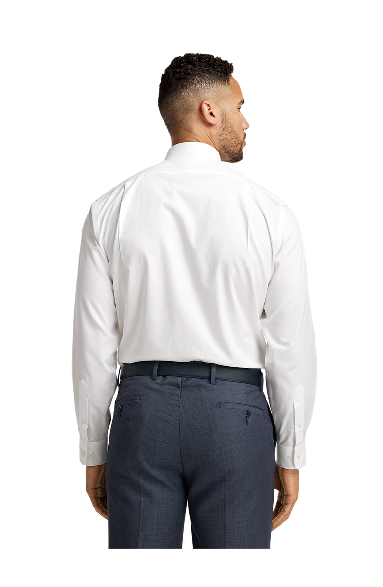 Paul Fredrick Slim Fit Non-iron Cotton Pinpoint Solid Snap Tab Collar Dress Shirt, Alternate, color, White