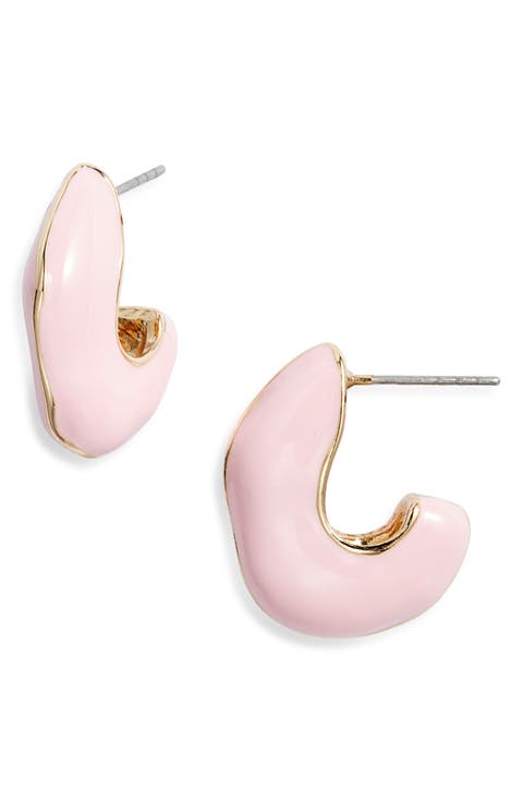 Izzia Petite Hoop Earrings in Pink Izzia Petite Hoop Earrings in Pink