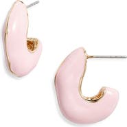 Open Edit Chubby Enamel Hoop Earrings