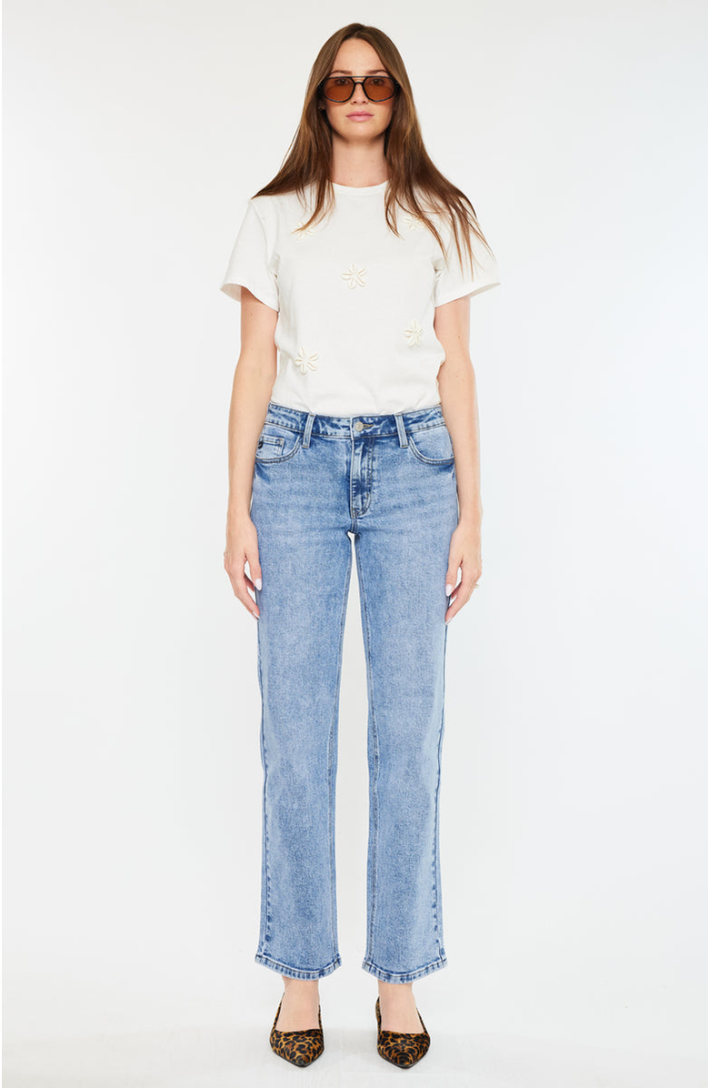 KanCan Tamia Essentials Mid Rise True Straight Jeans, Alternate, color, Medium Wash