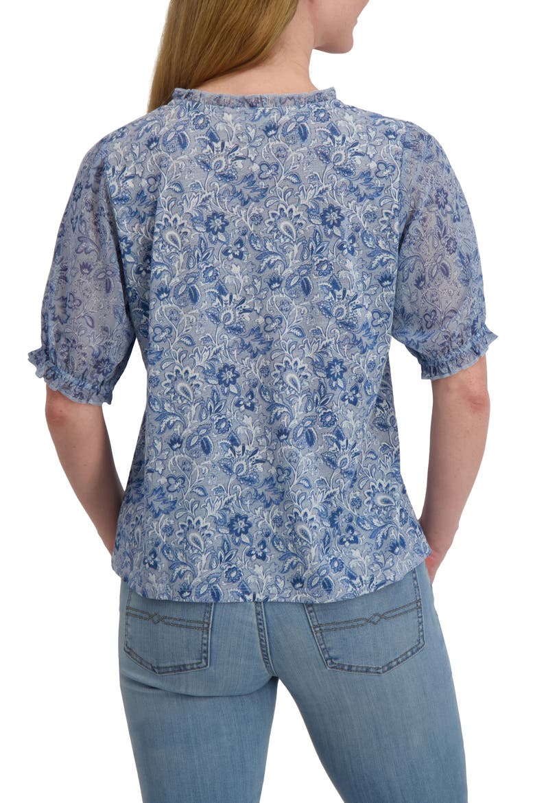 Puff Sleeve Top, Alternate, color, BLUE FLORAL