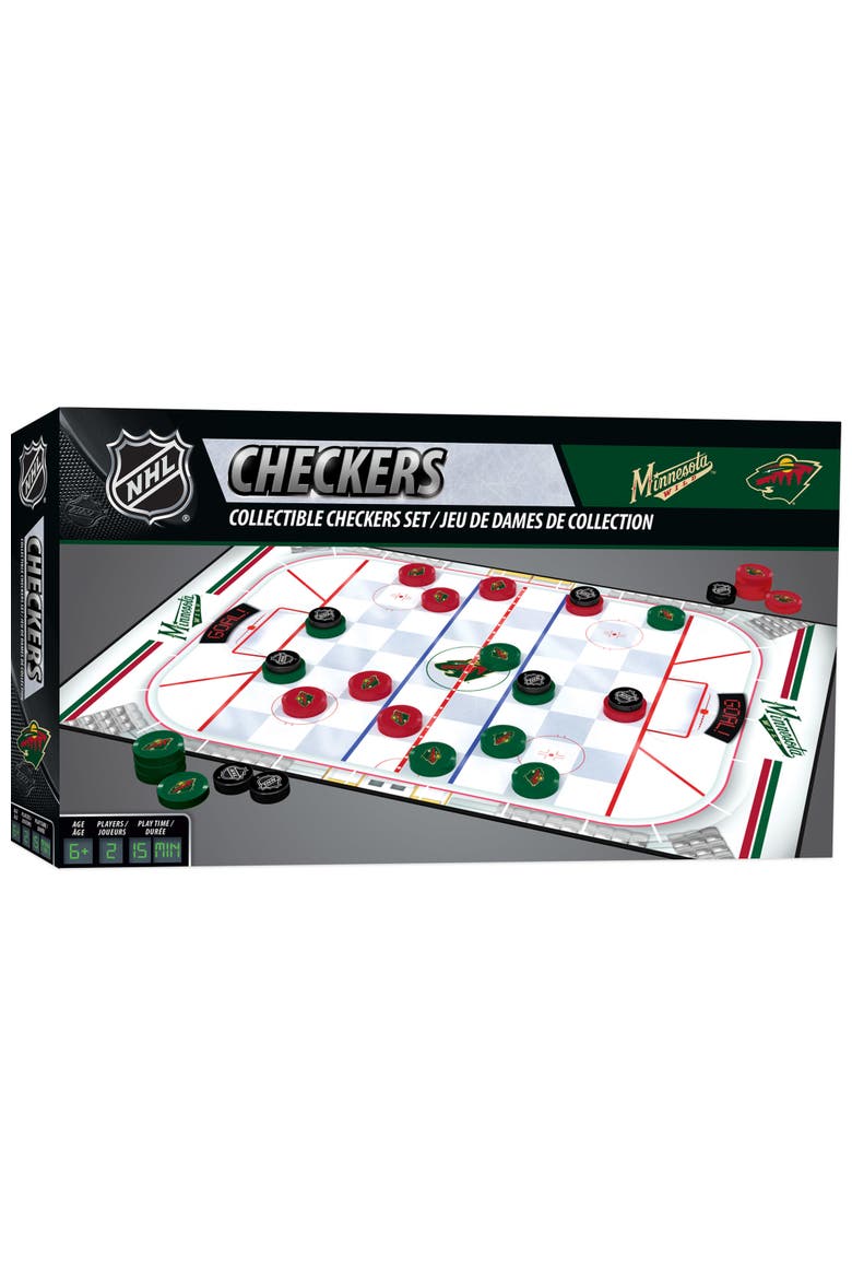 Minnesota Wild Checkers Board Game, Main, color, Multicolor