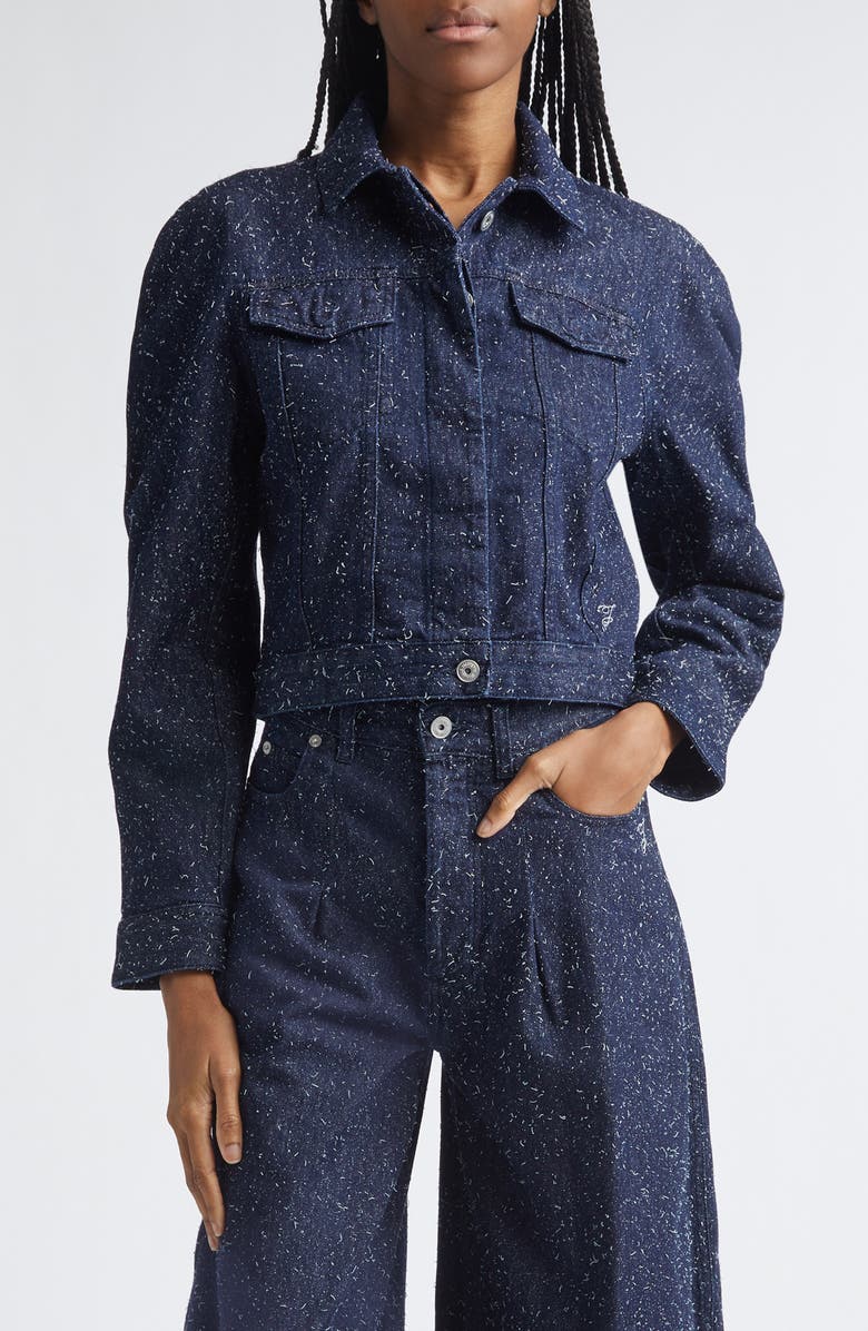 Jacquemus The Ovalo de Nîmes Denim Jacket, Main, color, Navy
